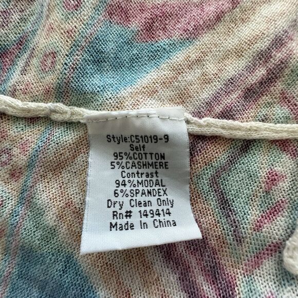 Johnny Was Floral Multicolor Patterned Long Sleeve Hooded Cardigan Sweater M - Picture 4 of 15